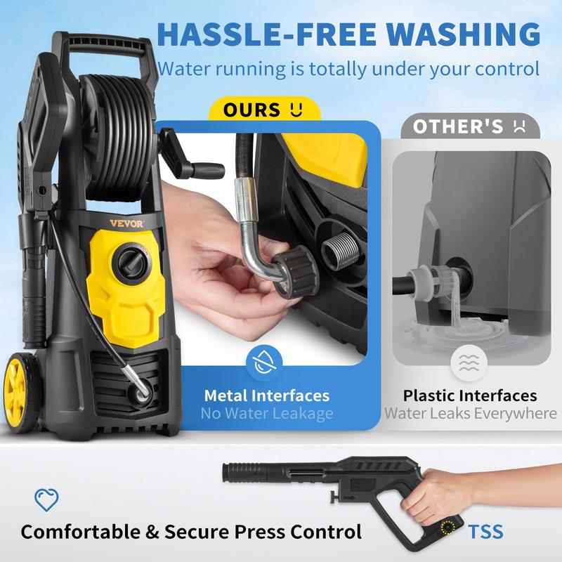 VEVOR Electric Pressure Washer 2000 PSI, 1.76 GPM with Foam Cannon
